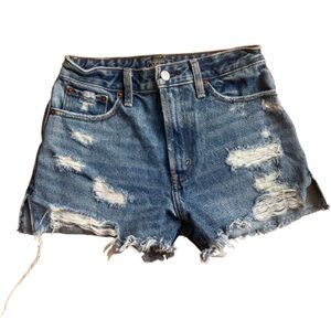 Abercrombie & Fitch Distressed High-Waisted Jean Shorts